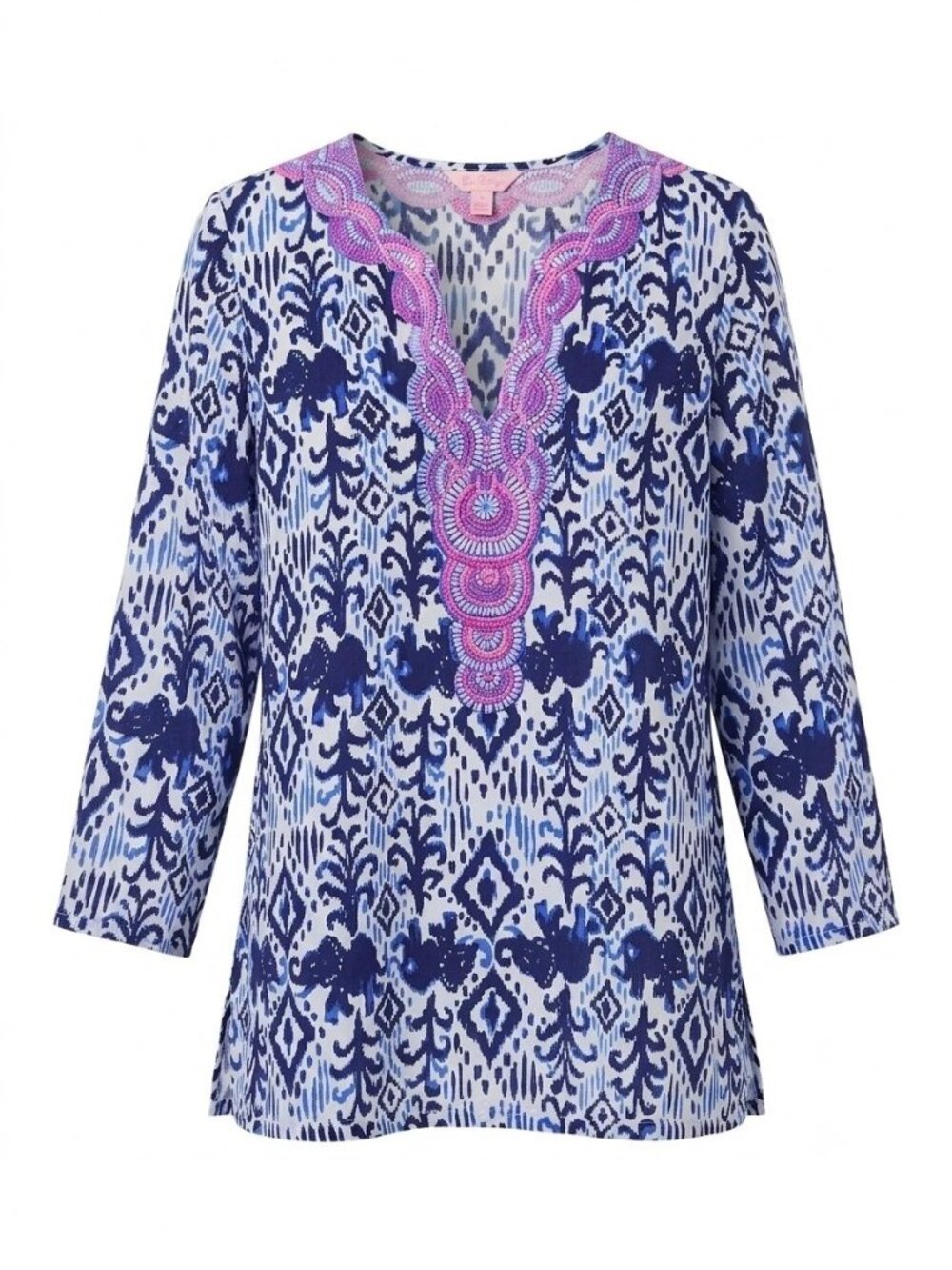 Lilly Pulitzer Silk Purple Embroidered Top Blouse Size M